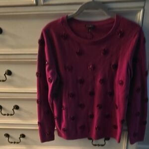 Talbot's Magenta Sweater with Embellishments